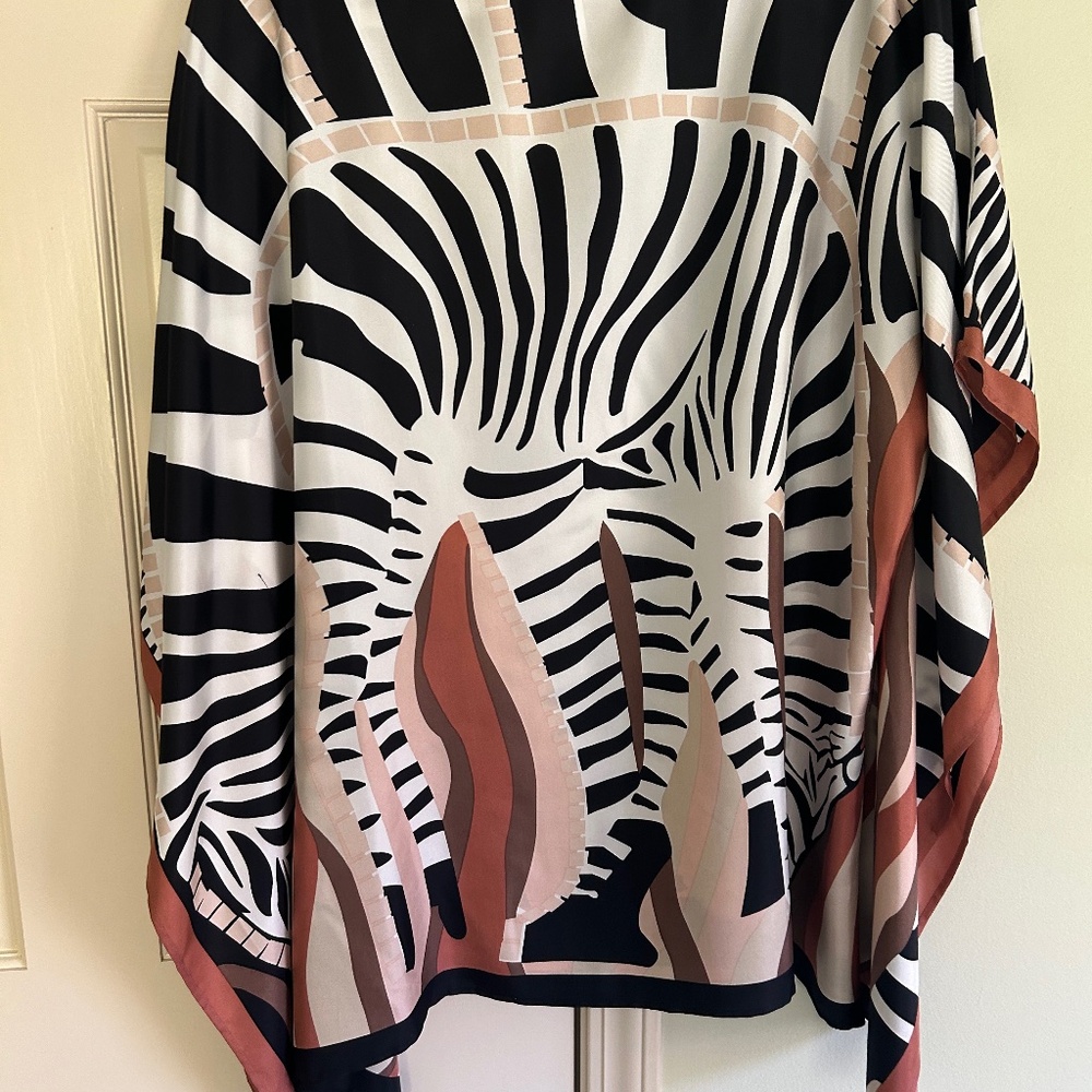 Chicos silk animal print poncho S/M